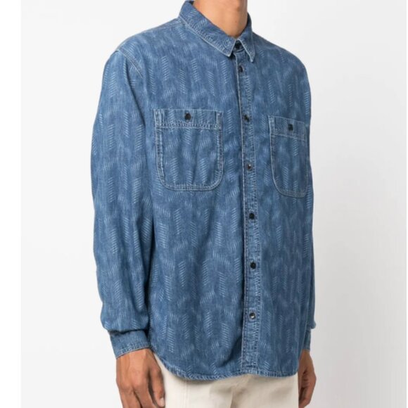 ISABEL MARANT BHELYN GEOMETRIC PRINT DEINIM SHIRT -- Mens S/ Womens M/L - Picture 5 of 10